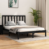 Bed Frame without Mattress Black Solid Wood Pine 140x190 cm 3105144
