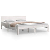 Bed Frame without Mattress White Solid Wood Pine 160x200cm 810506
