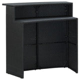 3 Piece Garden Bar Set with Cushions Poly Rattan Black 3095400