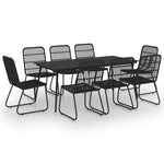 ZNTS 9 Piece Outdoor Dining Set Poly Rattan and Glass 3060248