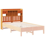 Headboard with Storage Wax Brown 135 cm Solid Wood Pine 855516
