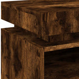 Bedside Cabinet with LED Lights Smoked Oak 40x39x48.5 cm 836792