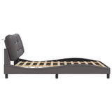 Bed Frame with LED without Mattress "Hvar" Grey 160x200 cm 3213944