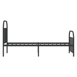Metal Bed Frame without Mattress with Footboard Black 90x200cm 353646