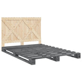 Bed Frame Grey Solid pine wood Double Sturdy Bed Frame 3281582