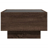 Coffee Table with LED Brown Oak 50x50x30 cm Engineered Wood 847510