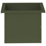 Garden Planter with LED 2 pcs Olive Green 30 x 40 x 30 cm Steel 8008077