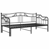 Pull-out Sofa Bed Frame without Mattress Black Metal 90x200 cm 324764