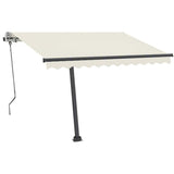 Manual Retractable Awning with LED 350x250 cm Cream 3069722