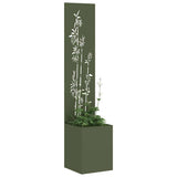 Garden Privacy Screen Floral Olive green 32 x 32 x 150 cm 876381