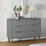 Drawer Cabinet MOLDE Grey 113x40x80 cm Solid Wood Pine 350509