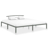 284706 Bed Frame without Mattress Grey Metal 200x200 cm