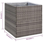 ZNTS Garden Planter Grey 80x80x80 cm Poly Rattan 319177