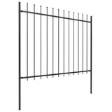 ZNTS Garden Fence with Spear Top Steel 3.4x1.5 m Black 277630