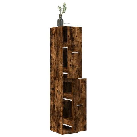 Apothecary Cabinet Smoked Oak 30x41x174.5 cm Engineered Wood 3309631