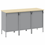 Work Cabinet with Drawer 3 pcs Red and Grey 150 x 55 x 85 cm 3321369