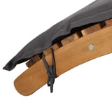 Sun Lounger with Dark Grey Cushions Solid Wood Acacia 363283