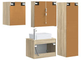 Bathroom Cabinet Set 5 pcs Sonoma Oak 53 x 15.5 x 70 cm 3407329