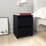 Bedside Cabinet Set of 2 Black Engineered wood 30x30x40 cm 800516