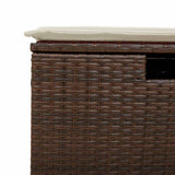 2 Piece Garden Sofa Set with Cushions Brown Poly Rattan Acacia 3328676