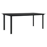 7 Piece Garden Dining Set Black PVC Rattan 3060277