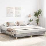 Bed Frame Grey Sonoma Engineered wood, Solid eucalyptus wood 3328704