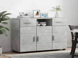 Wooden Cabinet with Drawer Concrete Grey 88.5 x 30.5 x 73 cm 880284