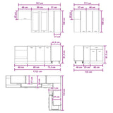 Kitchen Unit LYON 8 pcs Concrete Grey Engineered Wood 3438518