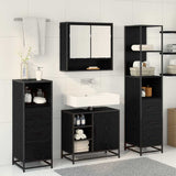 Bathroom Furniture Set 3 pcs Black Oak Engineered Wood 3402505