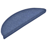 Stair Mats 15 pcs 56x17x3 cm Blue Half Round 133883