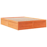 Bed Frame without Mattress Wax Brown 140x190 cm Solid Wood Pine 3282383