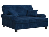 XXL Armchair with Cushions Navy 1.5 Lines Fabric 42043501
