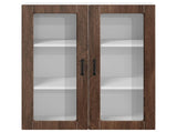 Wall Glass Cabinet LUCCA Brown Oak 80 x 31 x 100 cm 885162