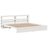 Bed Frame with Headboard without Mattress White 200x200 cm 3306004