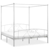 Bed Frame White Metal 200x200cm Double Classic/Traditional 284432