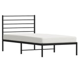 Metal Bed Frame without Mattress with Headboard Black 80x200cm 352310