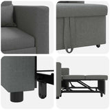 Pull out Sofa Bed Single Dark grey 90 x 165 x 87 cm Fabric 42002685