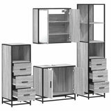 4 Piece Bathroom Furniture Set Grey Sonoma Engineered Wood 3301248