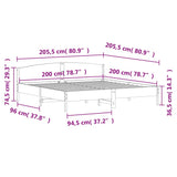 Bed Frame without Mattress White 200x200 cm Solid Wood Pine 3216189