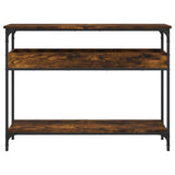 Console Table with Shelf Smoked Oak 100x29x75cm Engineered Wood 837719