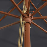 Garden Parasol with Wooden Pole Black 400x273 cm 363181