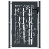 Garden Gate Anthracite 100x150 cm Steel Bamboo Design 153181