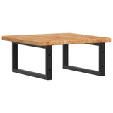 Basin Shelf Wall Mounted Steel and Solid Wood Oak 3302393