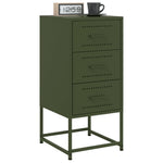 ZNTS Bedside Cabinets 2 pcs Olive Green 36x39x78 cm Steel 846587