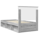 Bed Frame Grey Sonoma 90 x 190 cm Solid Pine Wood 3409404