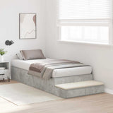 Storage Bed Frame Concrete Grey 100 cm Engineered Wood 3335616