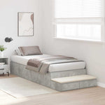 Storage Bed Frame with Door Concrete Grey 236.5 x 90 x 31.5 cm 3335608