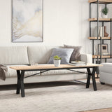 Coffee Table Y-Frame 160x40x45 cm Solid Wood Pine and Steel 3282712