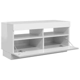 TV Cabinet with LED Lights High Gloss White 80x35x40 cm 804451