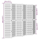 Room Divider 6 Panels Black Solid Wood Paulownia 358779